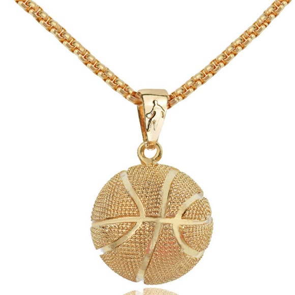 No Brand Other - 3D Basketball Gold Color Pendant Chain - New